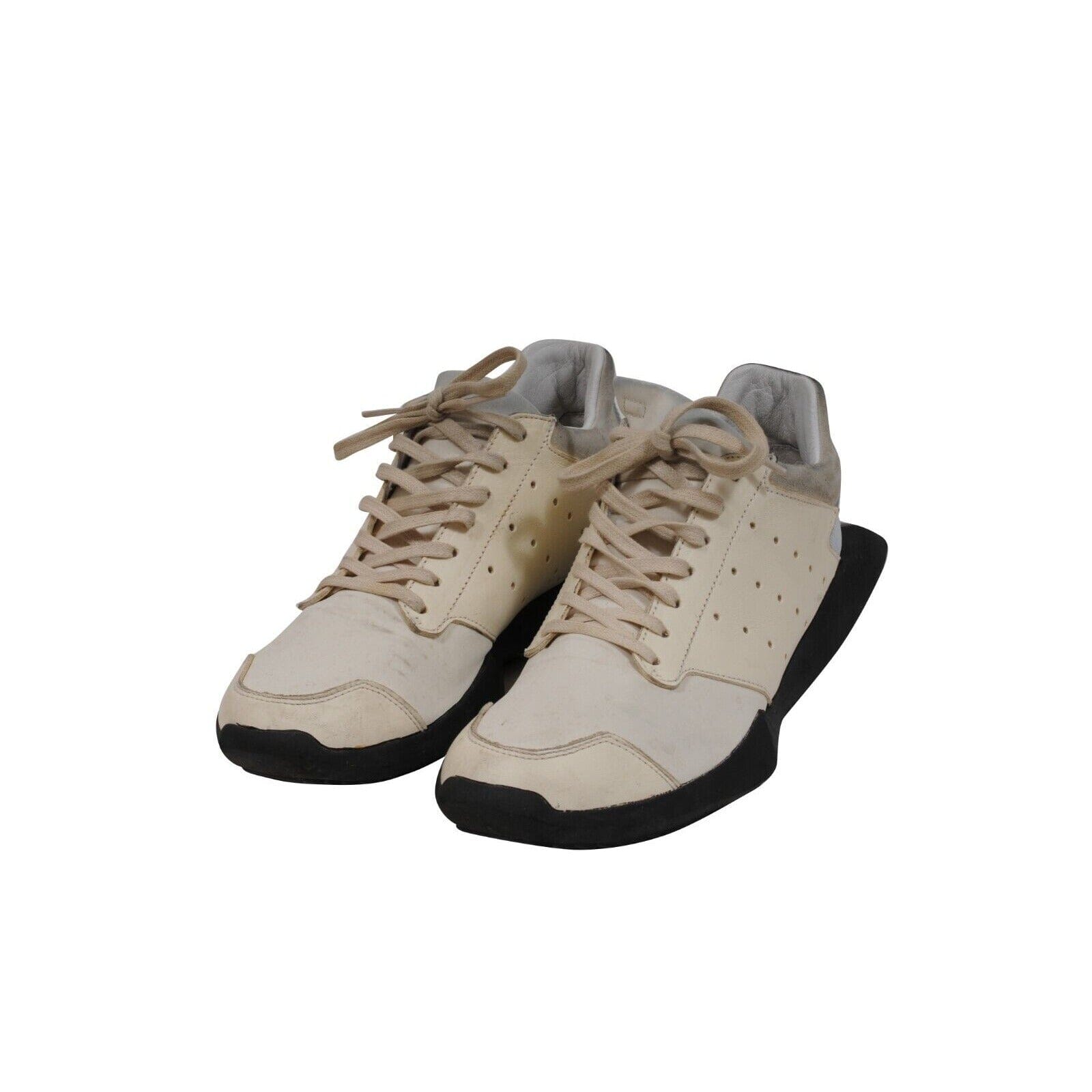 Tech Runner White Tan Black Leather Trainers