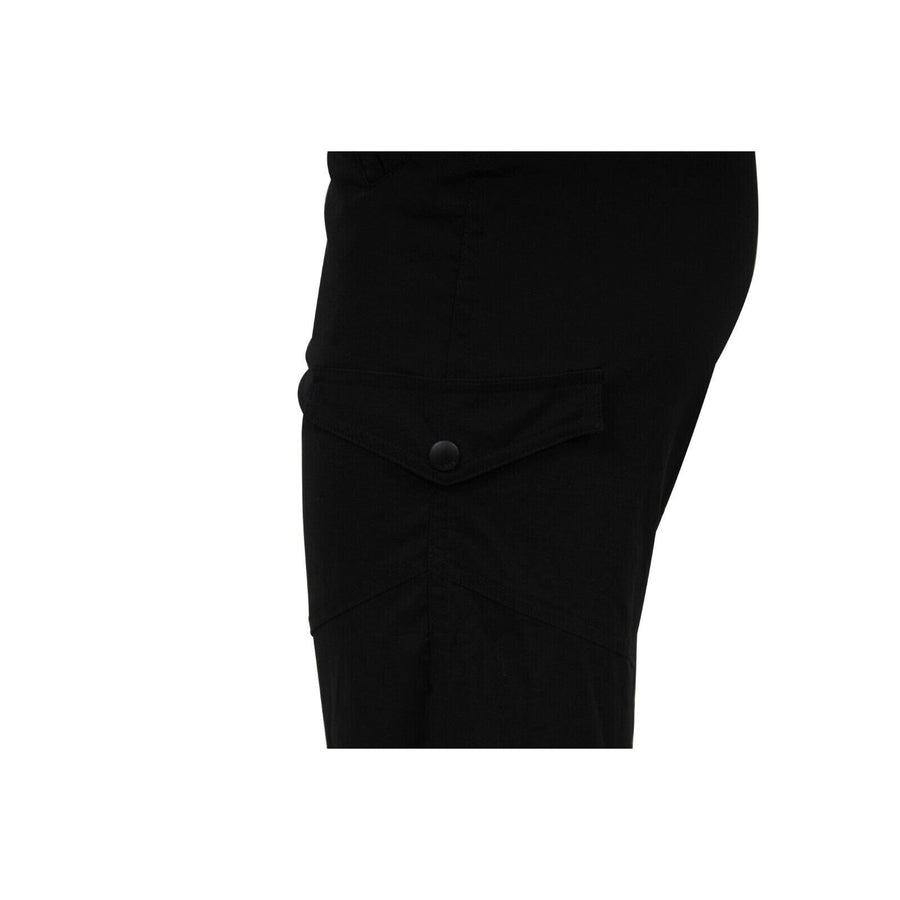 RTA Womens Cargo Pants 24 Black Nylon Side Zip Button Snap 3/4 Copped Trousers RTA 