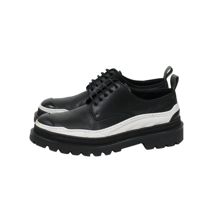 Sacai Chunky Derby Black White Leather Platform Rubber Sole Lace Up DIOR 