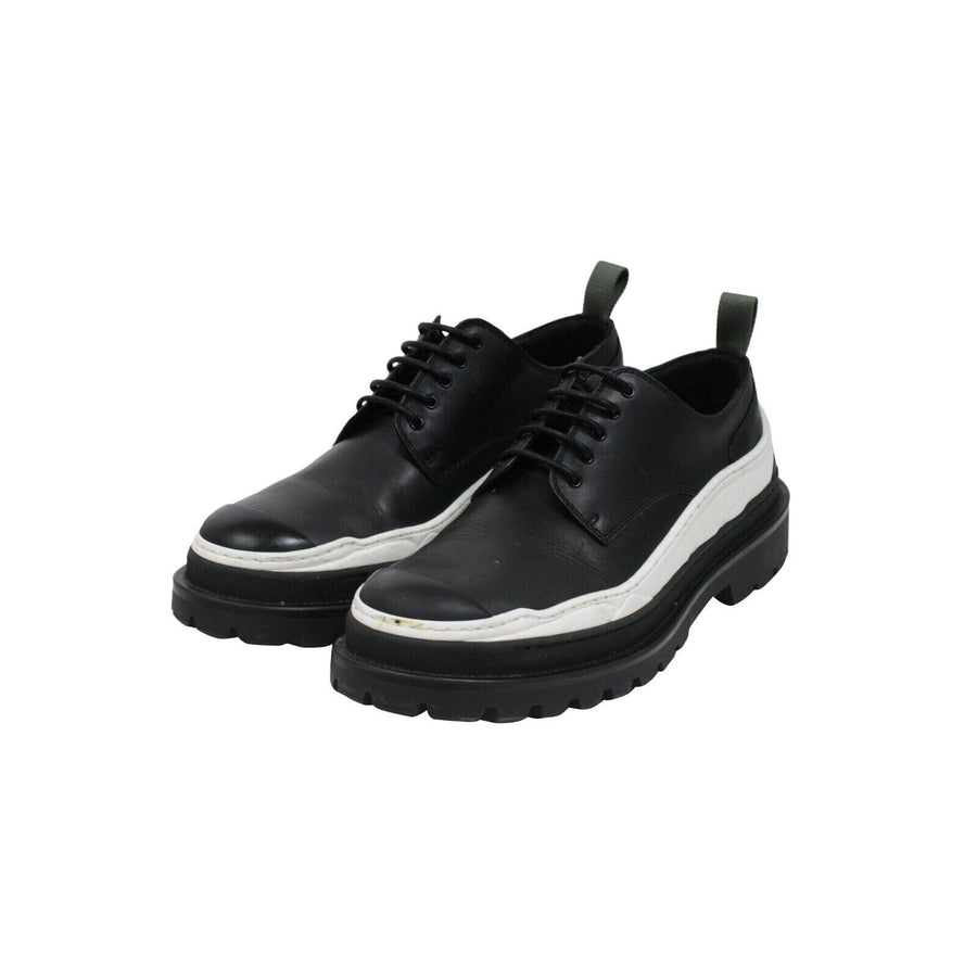 Sacai Chunky Derby Black White Leather Platform Rubber Sole Lace Up DIOR 
