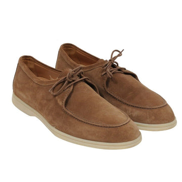 Sail & Walk Brown Tan Suede Lace Up Loafer Loro Piana 