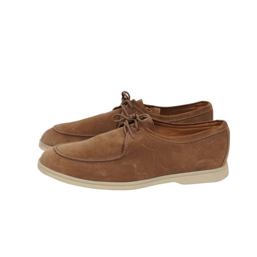 Sail & Walk Brown Tan Suede Lace Up Loafer Loro Piana 