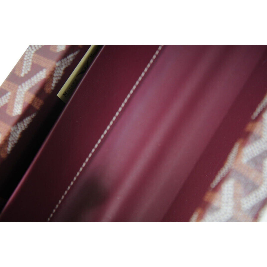 Saint Honore Trunk Bag Leather Burgundy Red Shoulder Clutch Hardsided Case Goyard 