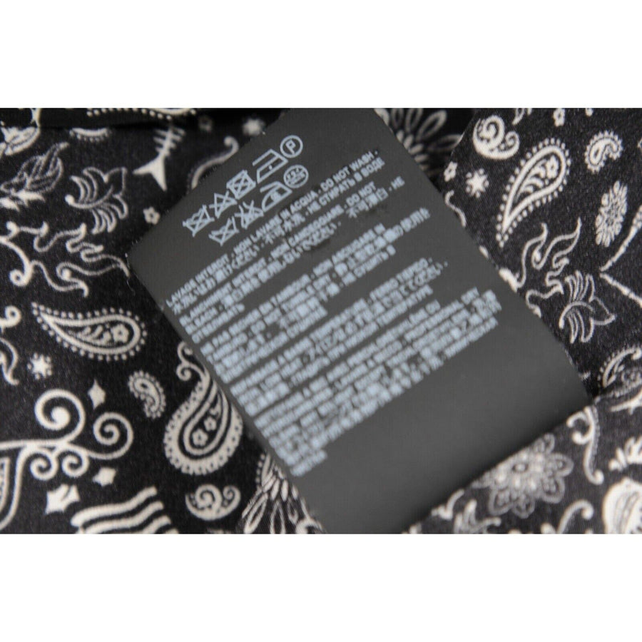 Saint Laurent Men Skull Paisely Print Button Shirt Large 40 15 3/4 Black Silk SAINT LAURENT 