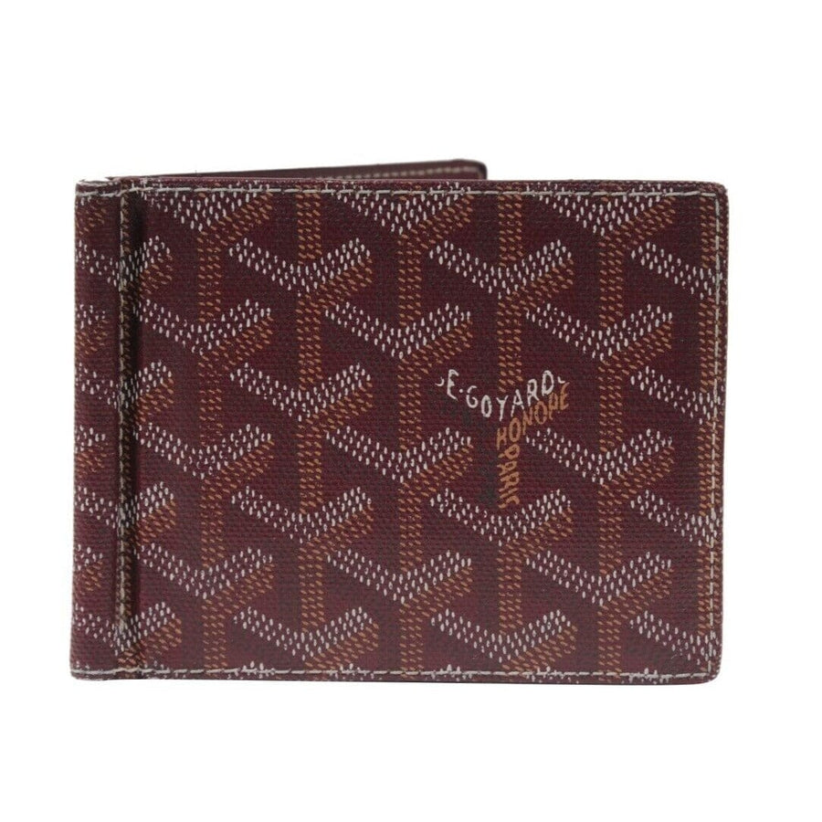 Goyard Saint Thomas Bill Fold Burgundy Wallet Money Clip Bi Fold Card Holder THE ECHELON