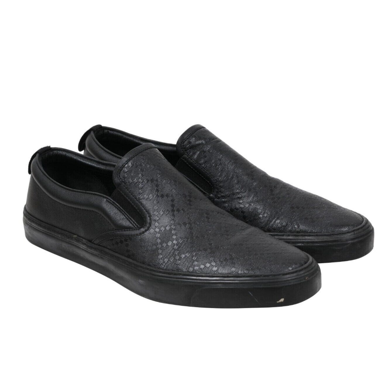 Slip On Sneakers Black Leather Pattern Rubber Sole – THE-ECHELON