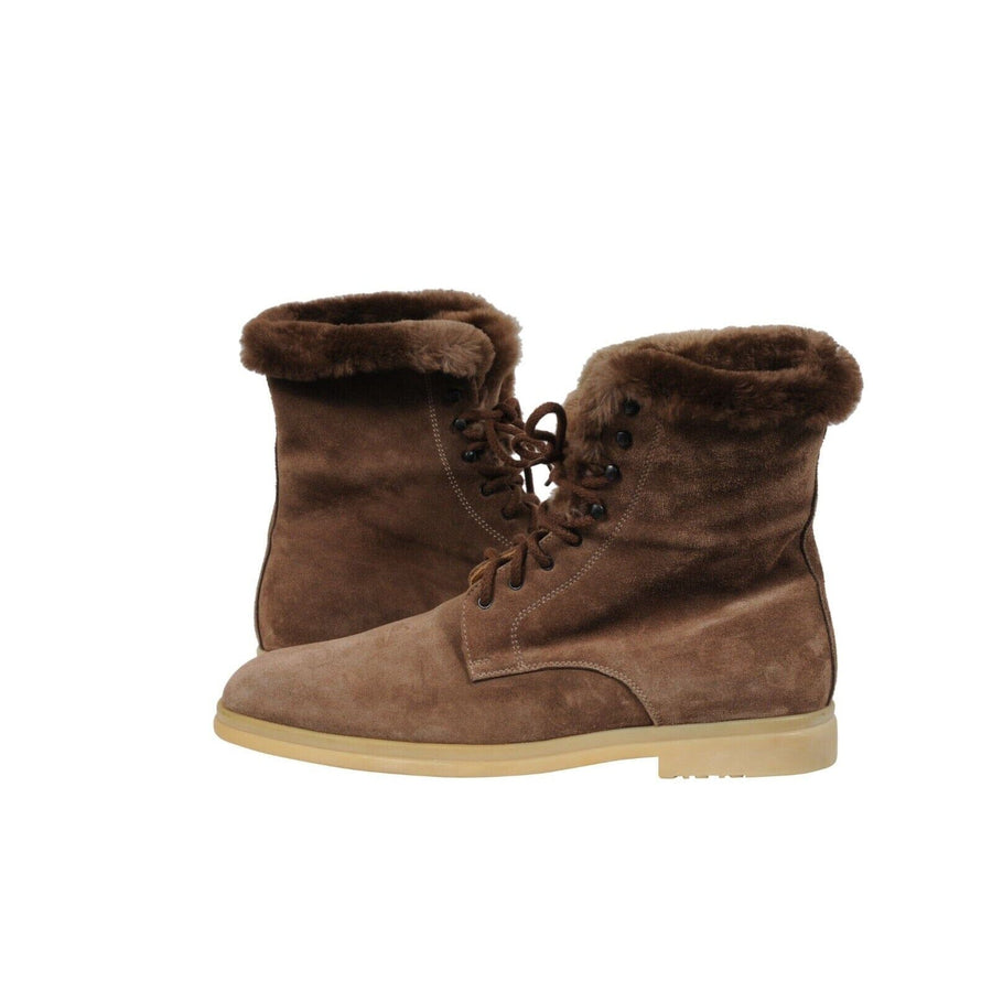 Loro Piana Men Snow Dream Beaver Fur Lined Boots US 12 EU 45 Brown Suede  Lace Up – THE-ECHELON