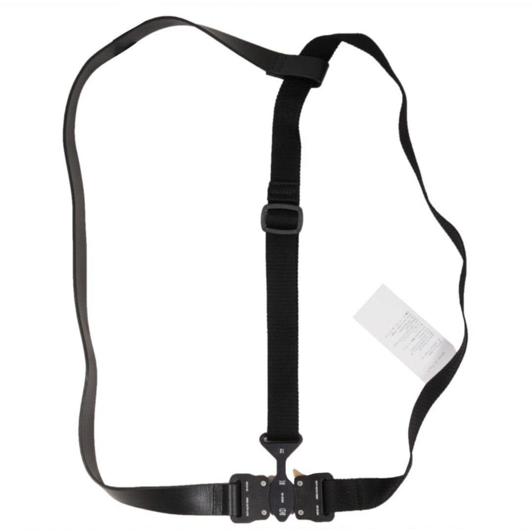 1017 Alyx 9SM Mens Tri Buckle Chest Harness Black Leather Tactical