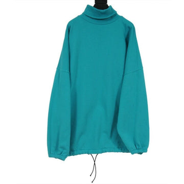 Turtleneck Sweater Jacket Aqua Blue Cotton Oversized Parka BALENCIAGA 