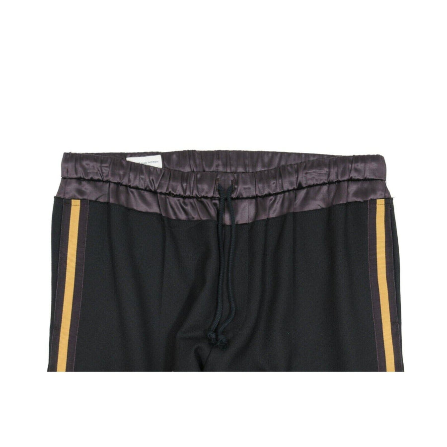 Dries Van Noten Tuxedo Stripe Split Hem Track Pants Black Gold Wool Size 50 Medium THE-ECHELON Dries Van Noten Tuxedo Stripe Split Hem Track Pants Black Gold Wool Size 50 Medium THE-ECHELON