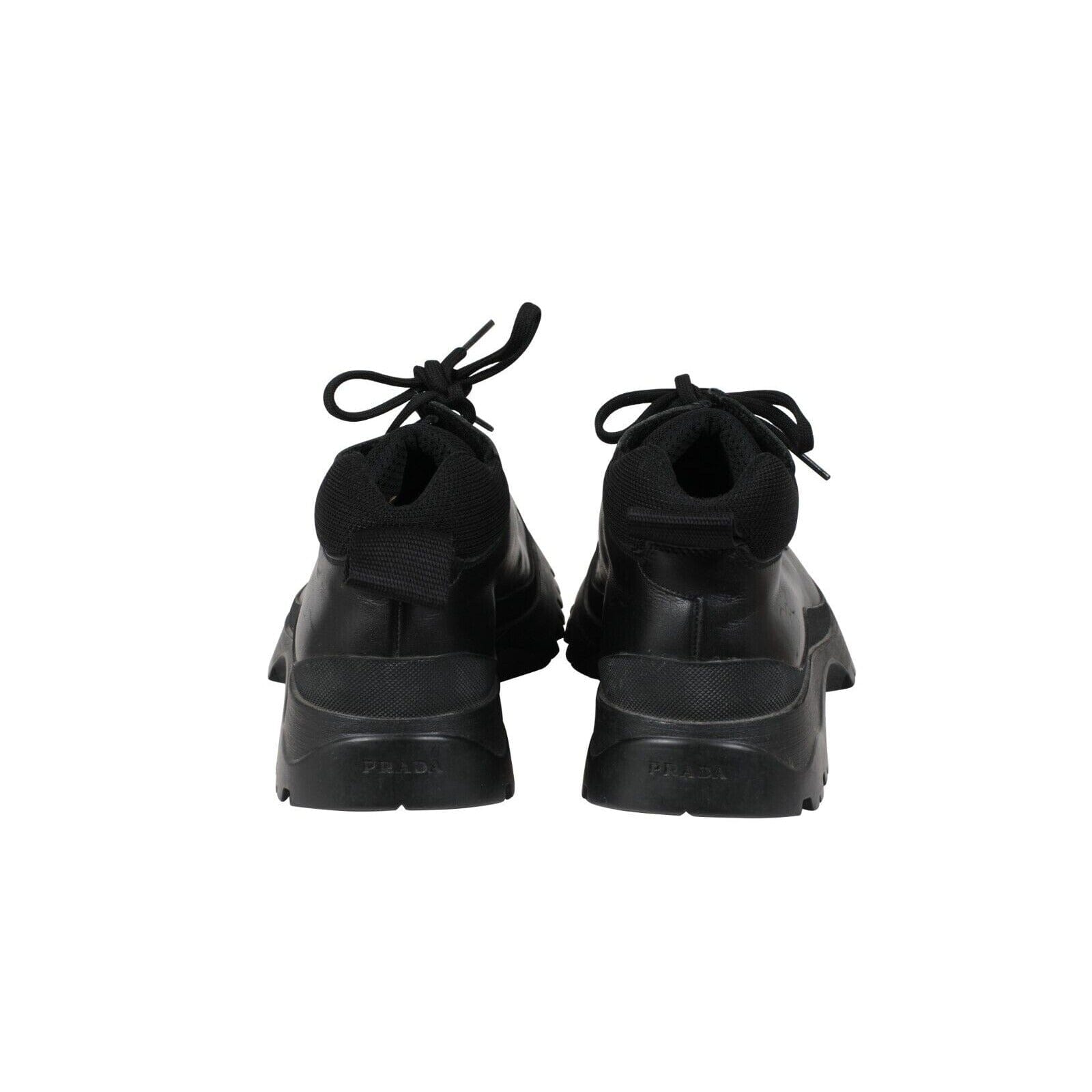 Prada Mens Tyrolean Brixxen Hiking Boots Black Leather Vintage Derby Prada Tyrolean Brixxen Pony hair men main image 4