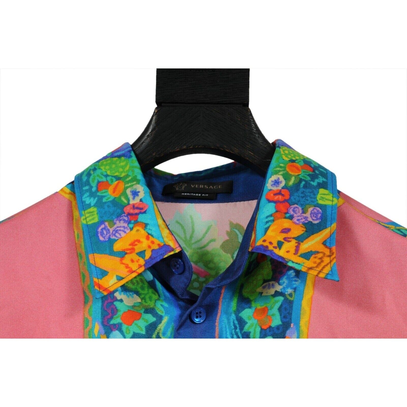 Versace Mens Andy Dixon Caravaggio Button Down Shirt Size 40 Pink