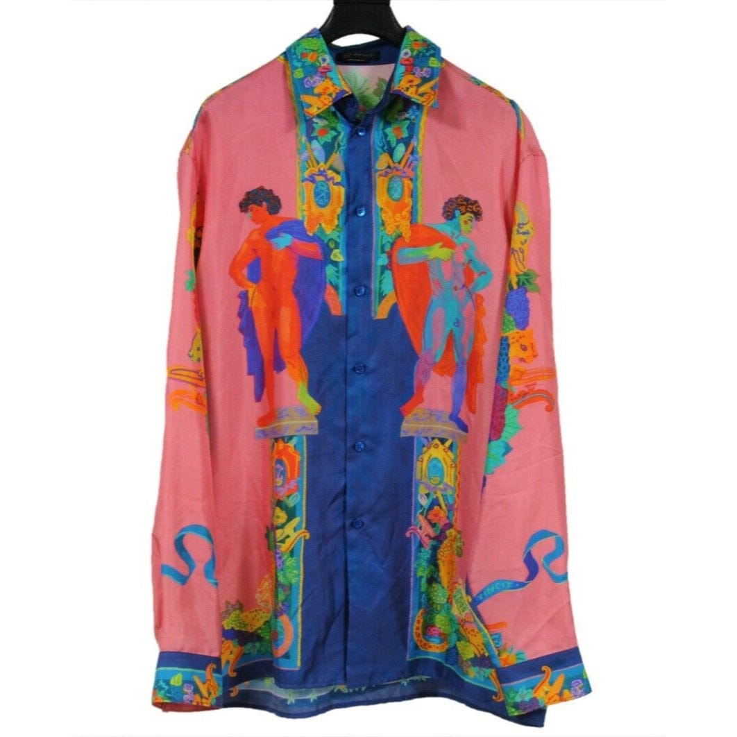 Versace Mens Andy Dixon Caravaggio Button Down Shirt Size 40 Pink