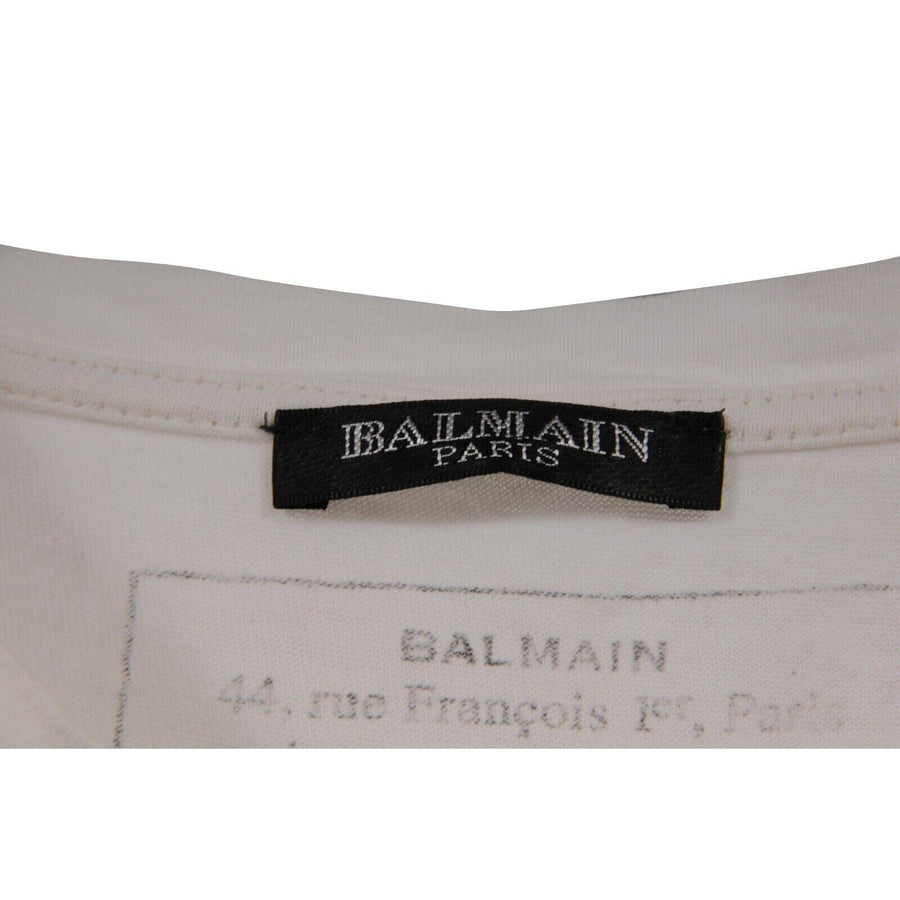 Vintage Distressed T Shirt Size Medium White 100% Cotton Thrashed Balmain 