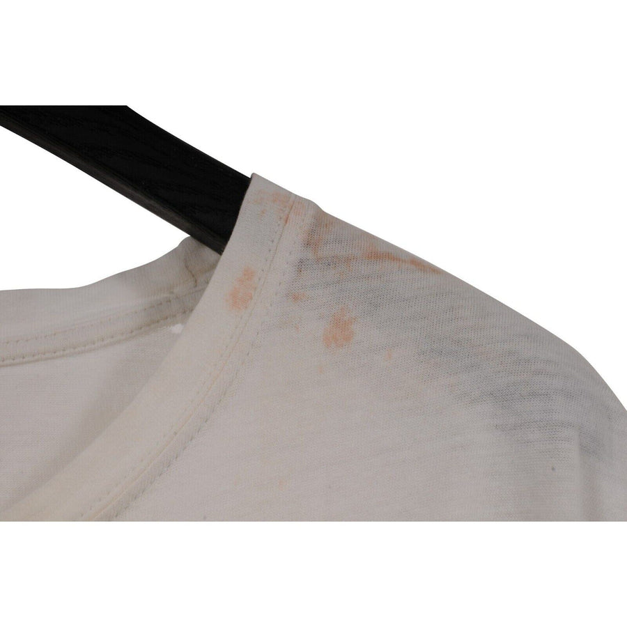 Vintage Distressed T Shirt Size Medium White 100% Cotton Thrashed Balmain 