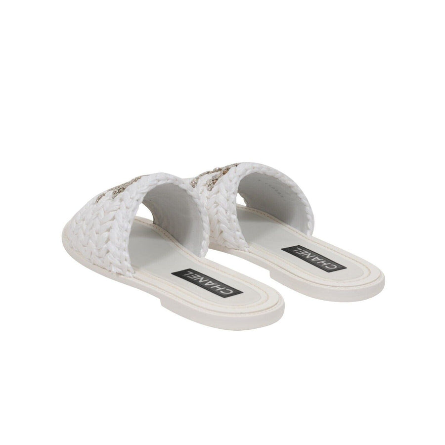 chanel white sandals