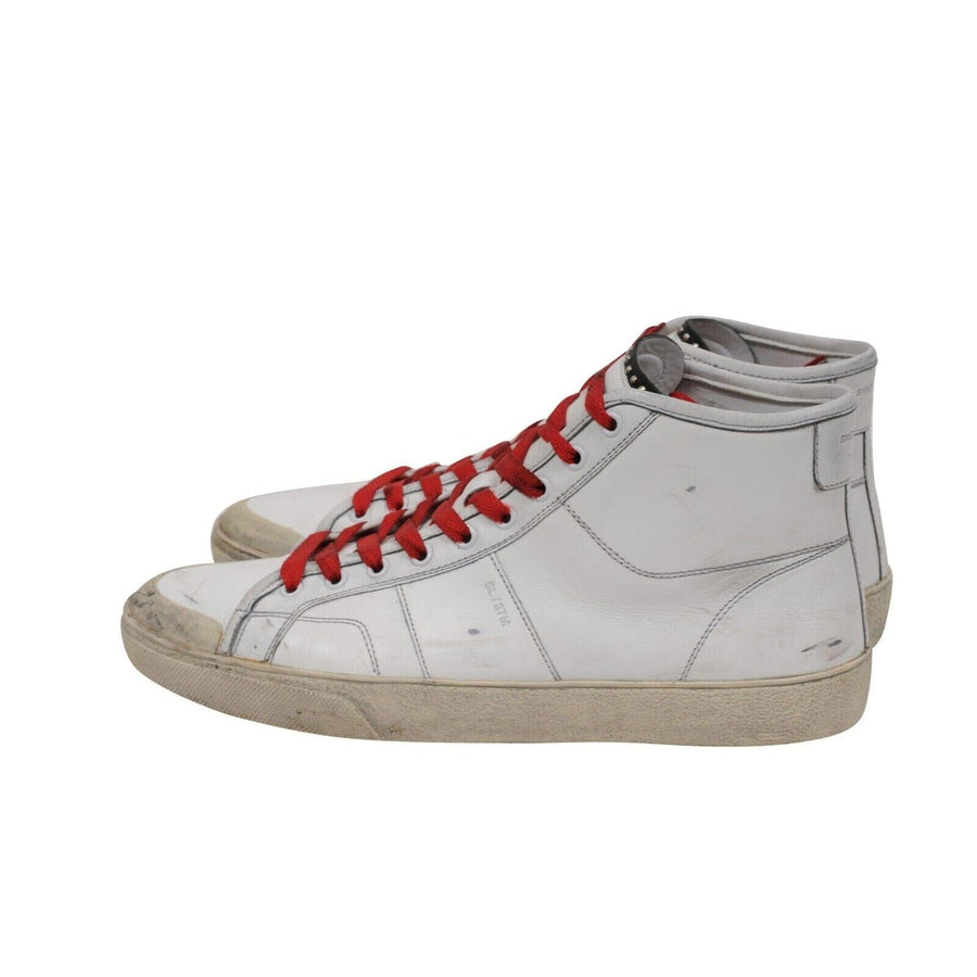 White SL 37 Mid Leather Red Laces Sneakers SAINT LAURENT 