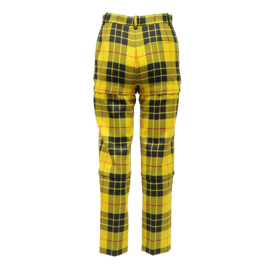 Yellow Black Tartan Wool Plaid Pants BALENCIAGA 