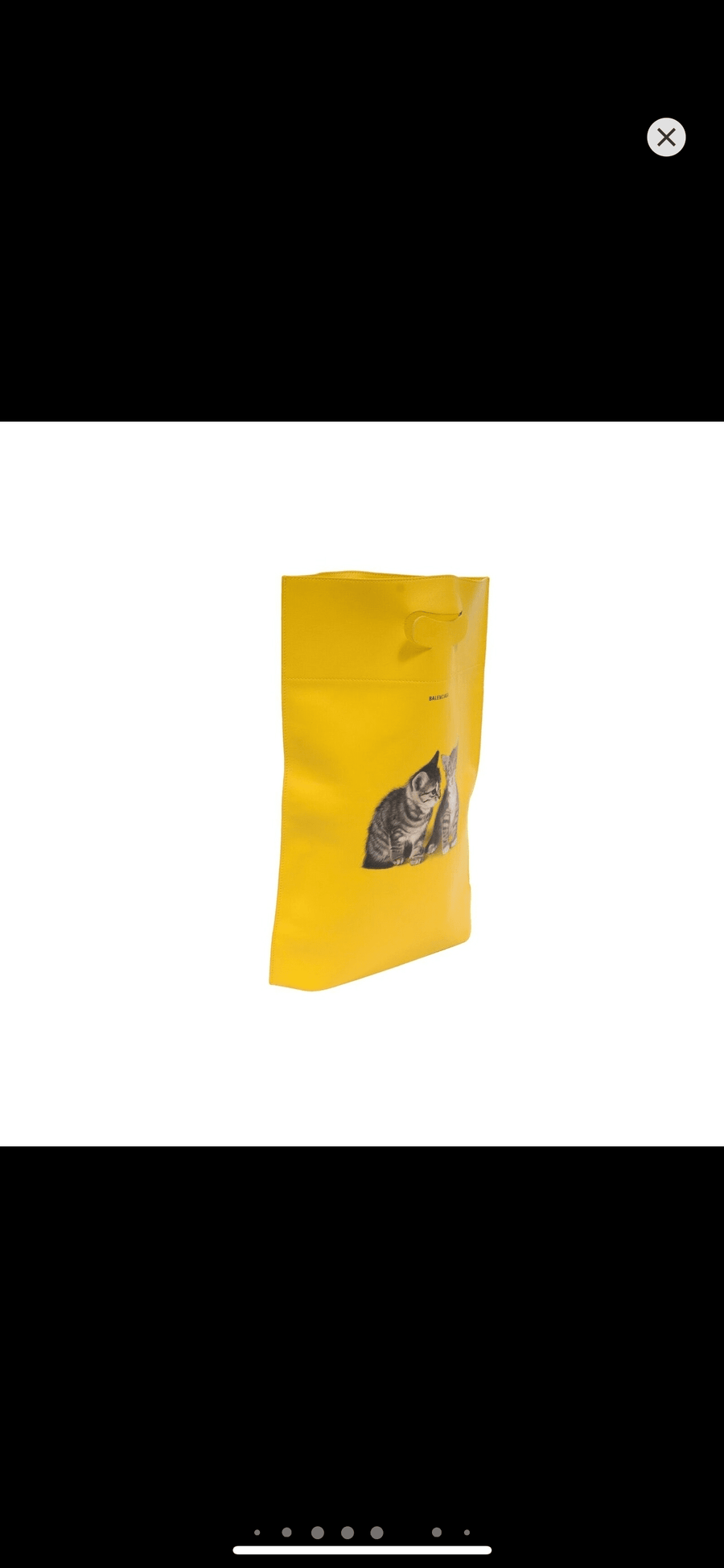 Yellow Leather Twin Kittens Supermarket Tote Bag BALENCIAGA 