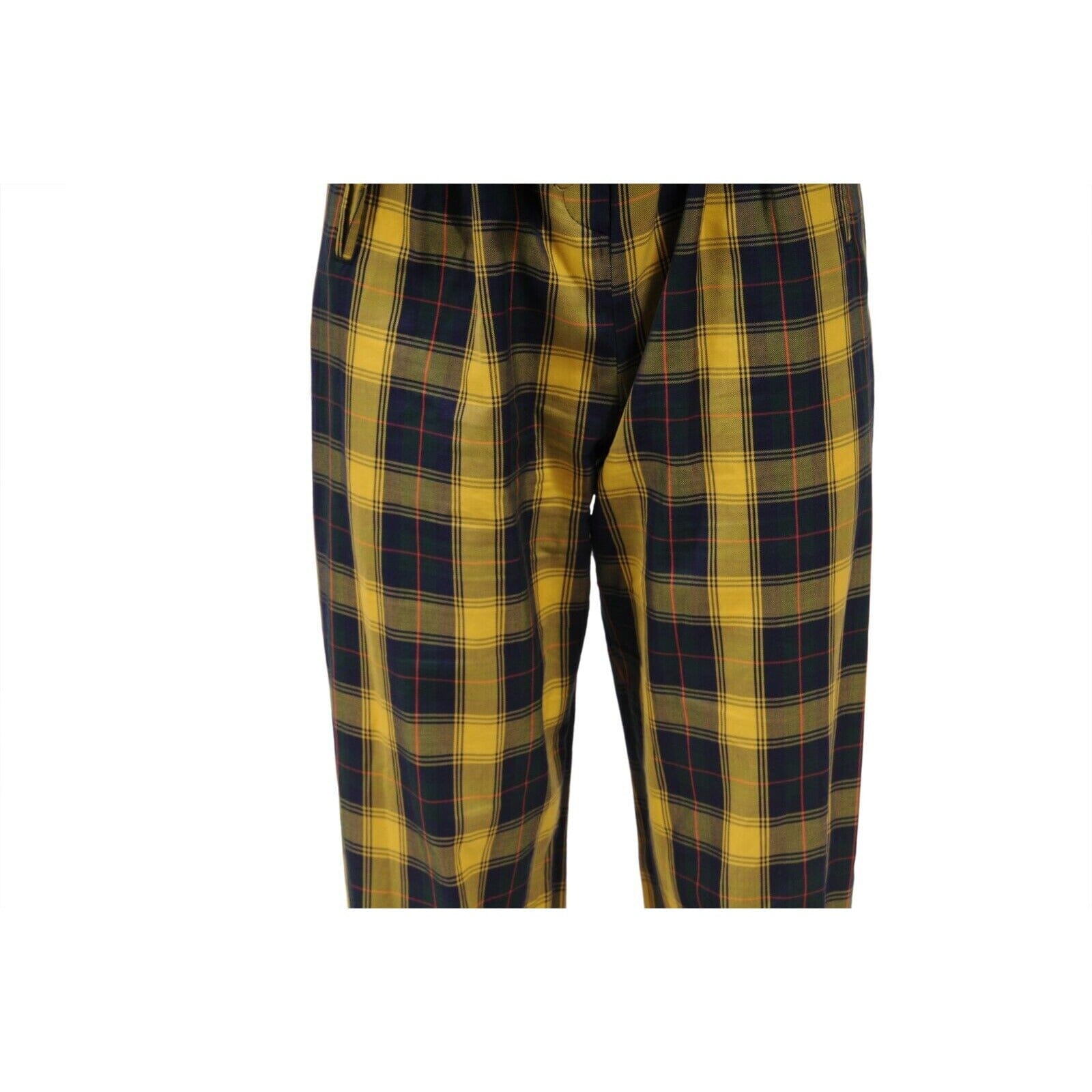 High waisted plaid pants yellow best sale