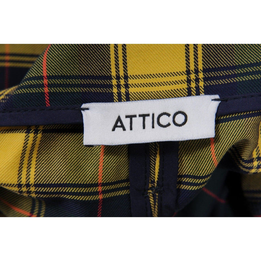 Yellow Plaid Belt Tie Front High Waist Pants The Attico 
