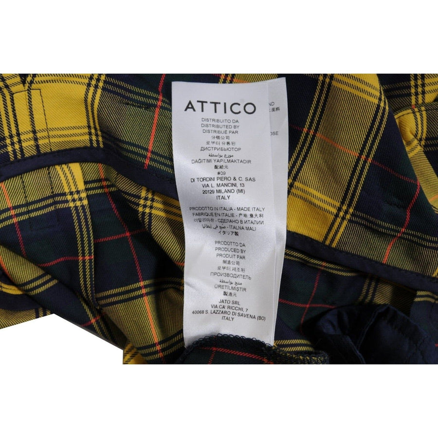 Yellow Plaid Belt Tie Front High Waist Pants The Attico 