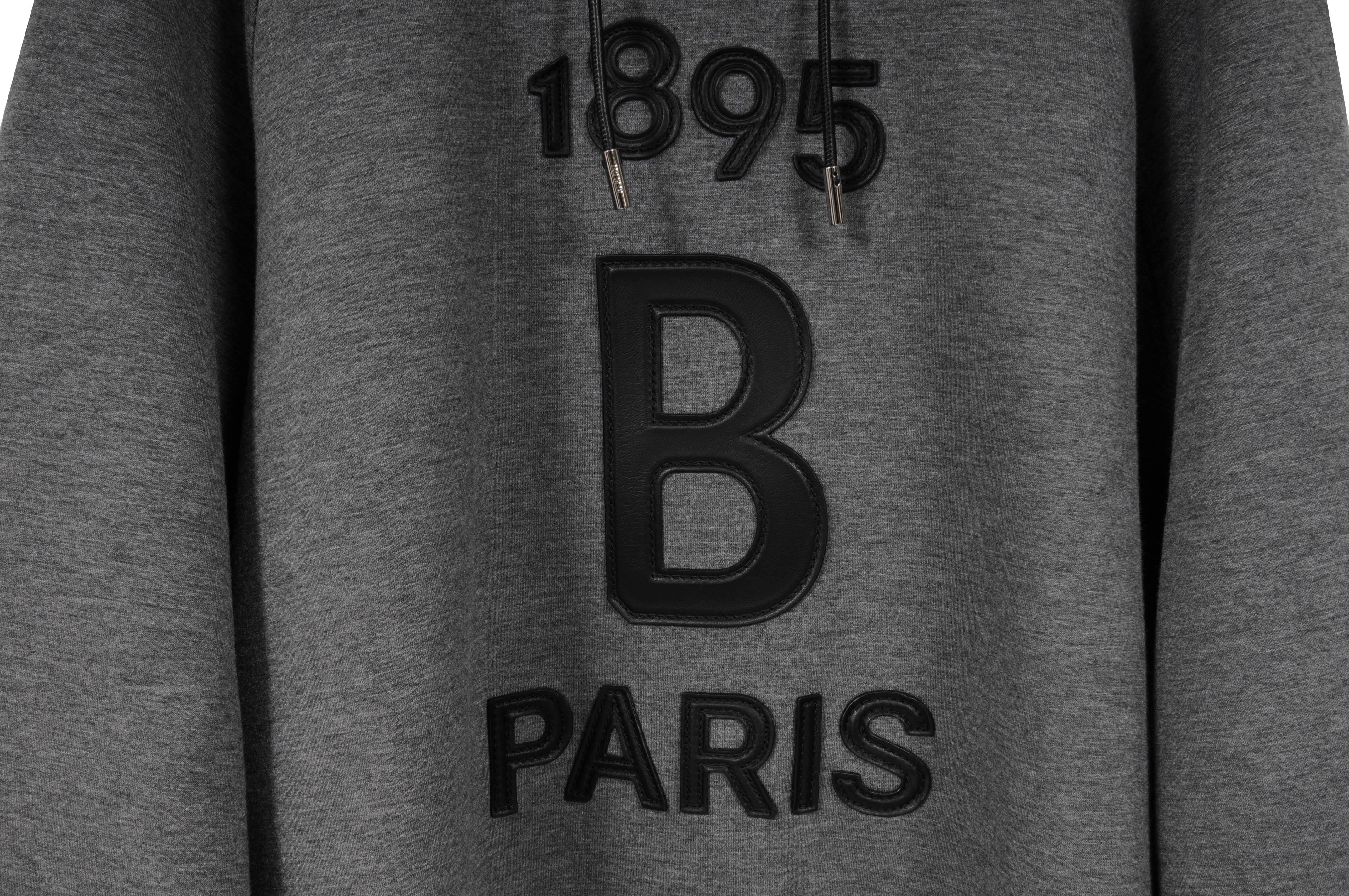 BERLUTI グレー パーカー 1895 B PARIS Berluti Men's 1895 B Paris Lev Gray Logo Hoodie Sweatshirt Hooded