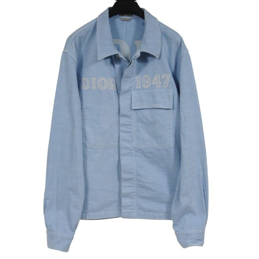 1947 Logo Light Blue White Jean Denim Jacket DIOR 