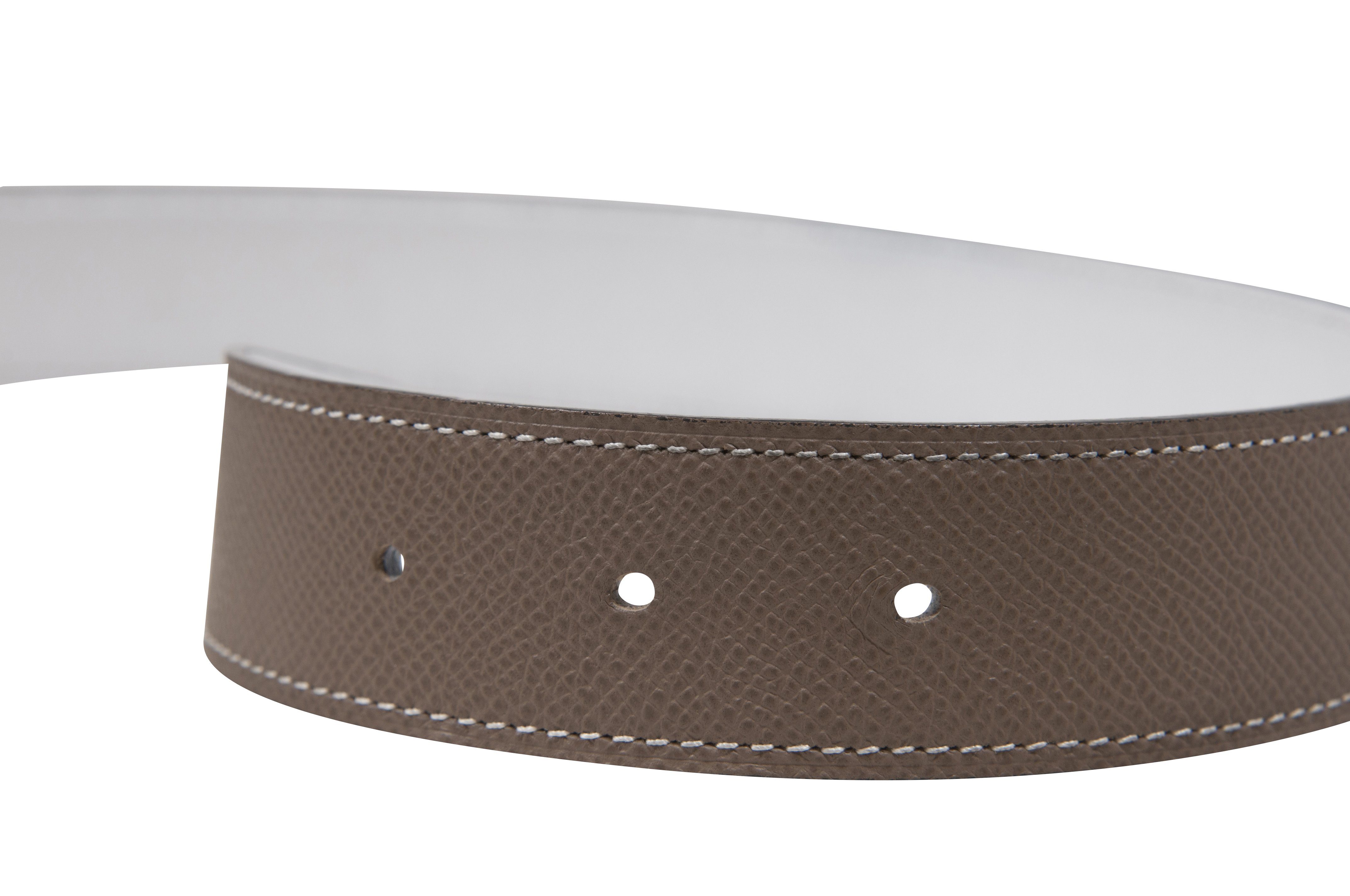 Hermes 32 MM Etoupe White Swift Silver Brushed H Constance Buckle