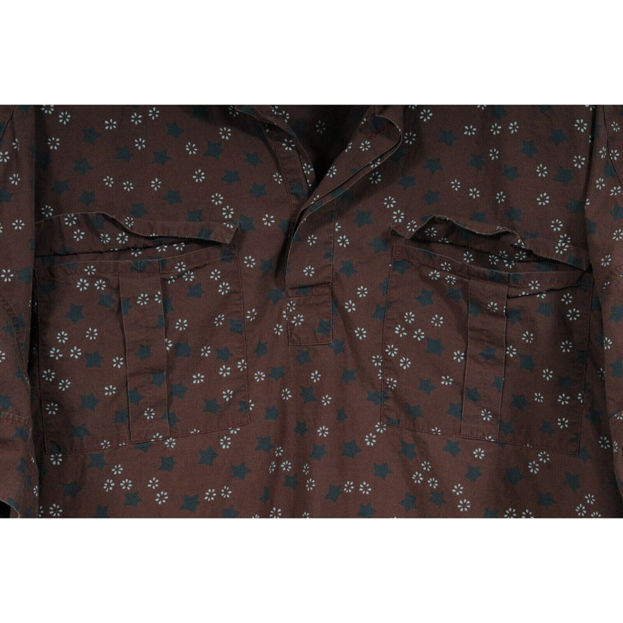 3/4 Burgundy Red Star Button Down Shirt VALENTINO 