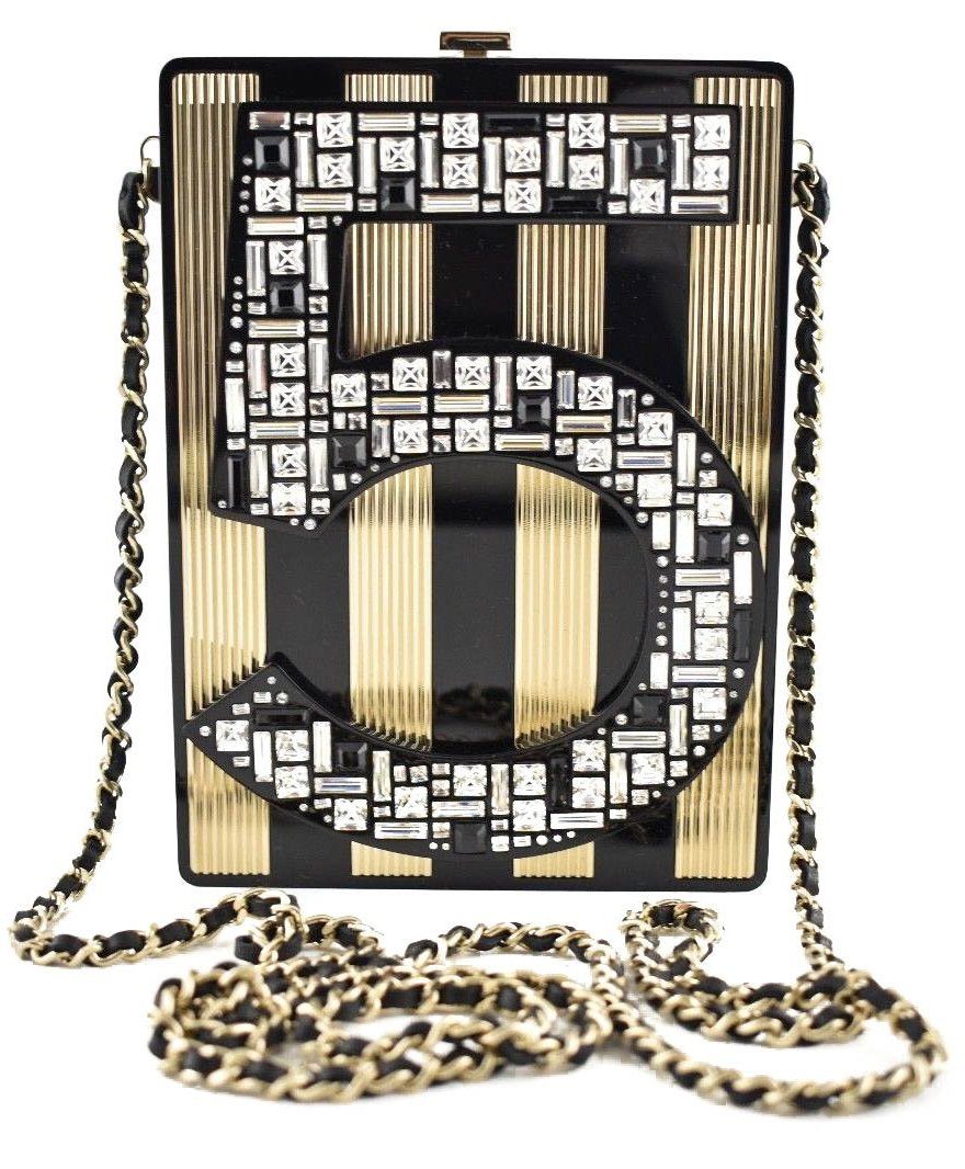 Chanel Minaudière Limited Edition Black Authenticity Card Gold