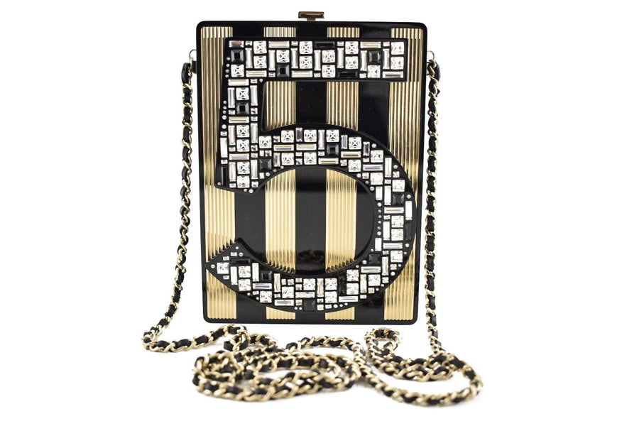Chanel Embellished CC Logo Frame Clutch Bag