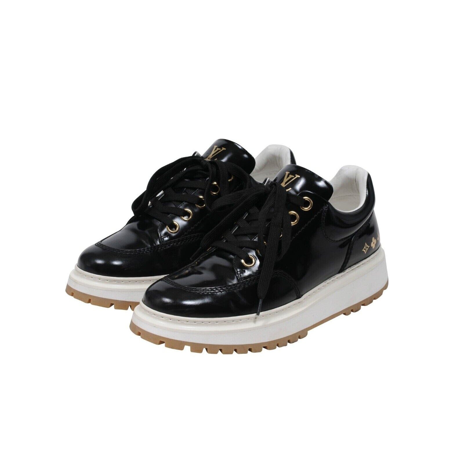 Louis Vuitton Abbesses Black Leather Chunky Derby Platform