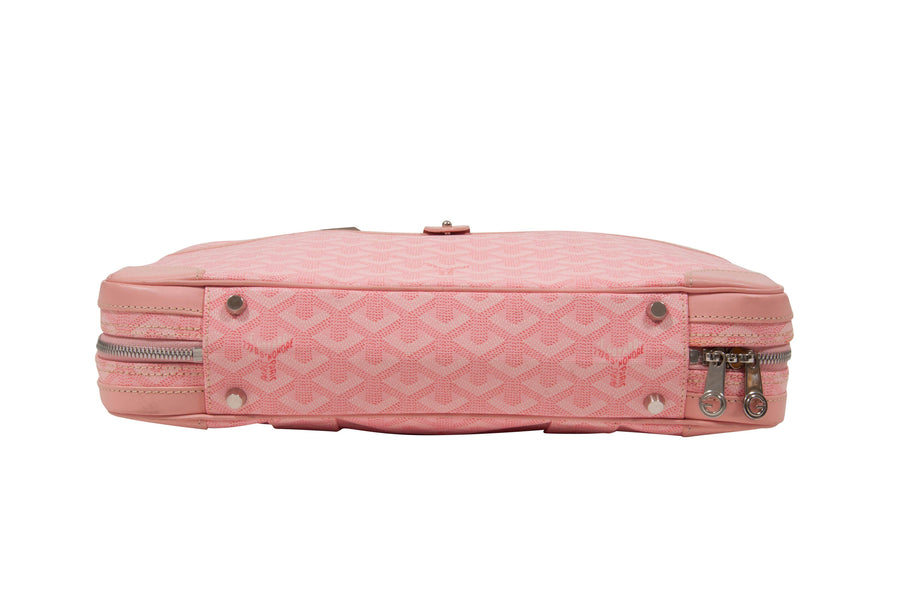 Goyard Ambassade MM Pink Zip Briefcase Laptop Computer Travel Shoulder  Handbag