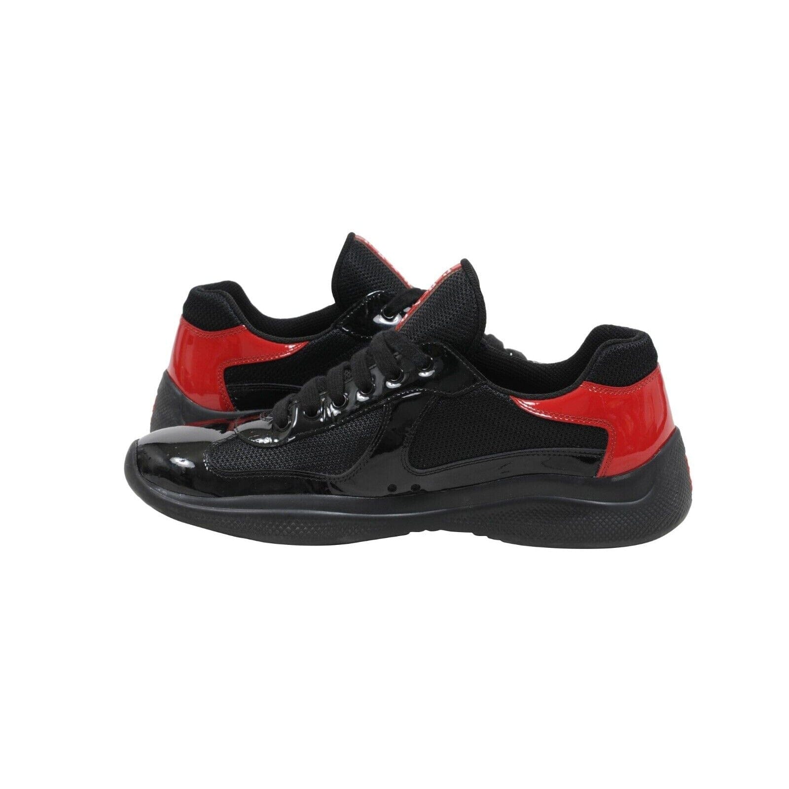Prada Sport Americas Cup Black Red Patent Leather Size UK8 