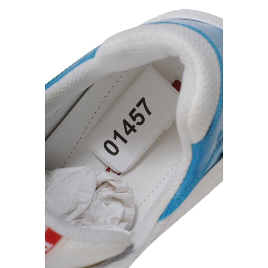 Prada Americas Cup Turquoise Blue Patent Leather Sneakers Uk8 Us9