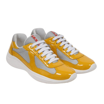 Americas Cup Yellow Patent Leather Sneakers Prada 