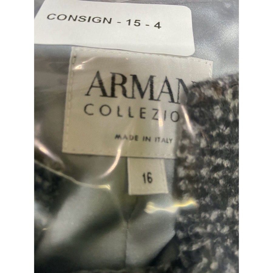 Armani Collezioni Antinea Srl Cropped Wool Blazer Jacket Size 16