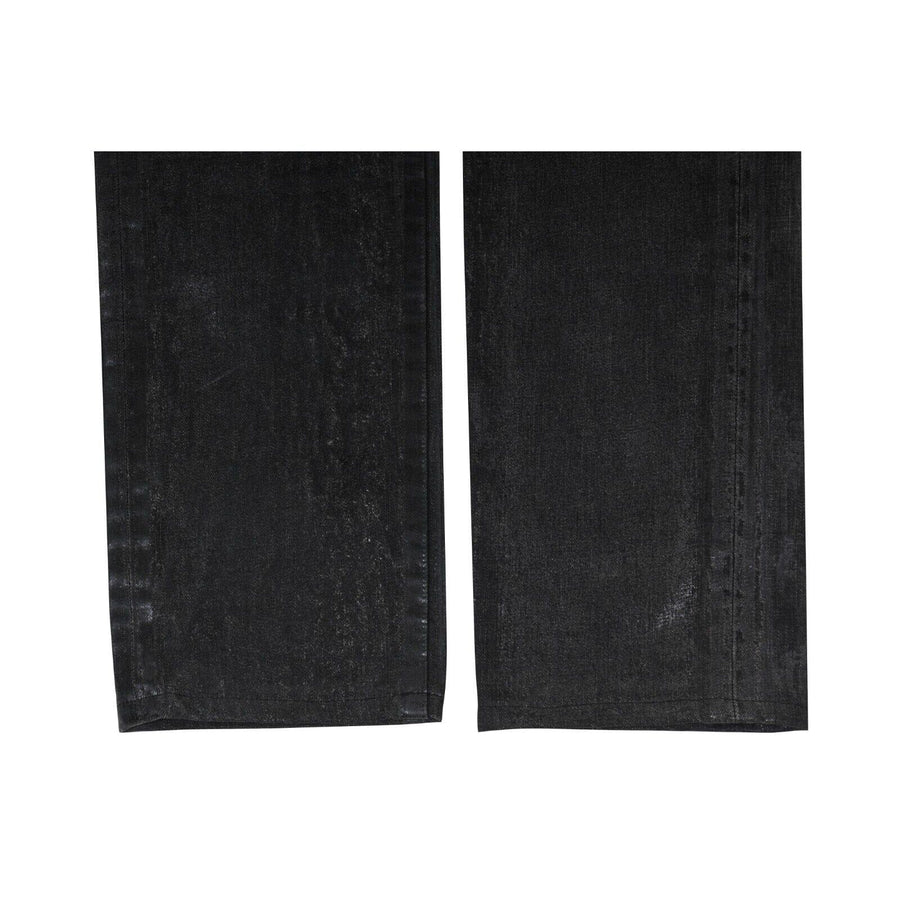 AW03 Clawmark Strip Luster Waxed Black Grey Jeans DIOR 