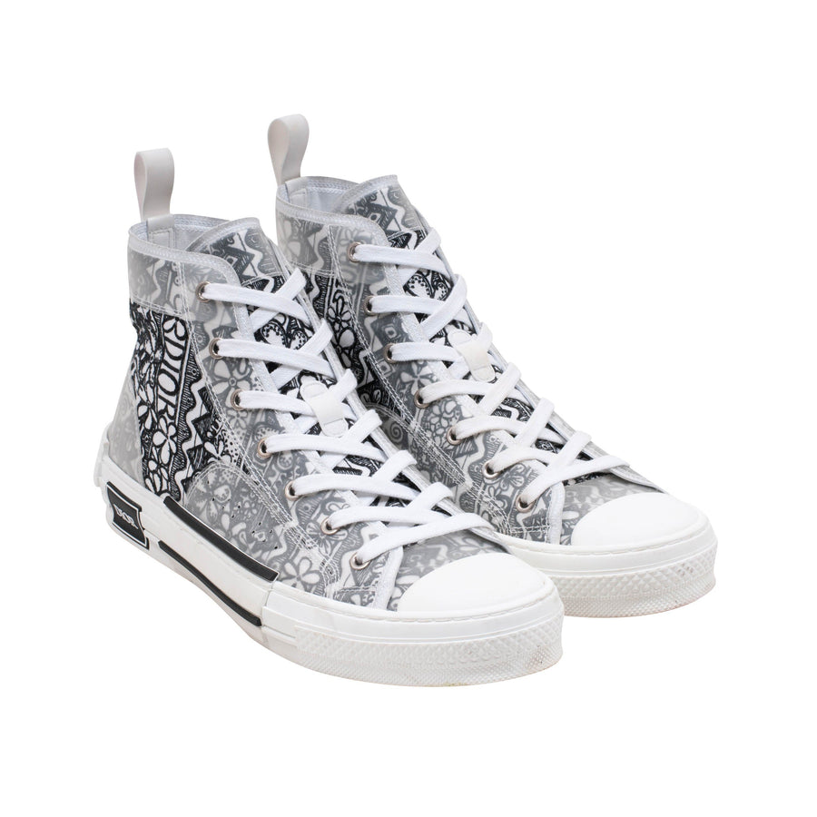 B23 High Top Black & White Embroidery Sneakers DIOR 