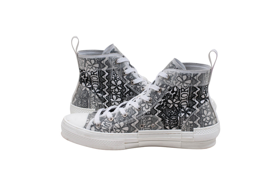 B23 High Top Black & White Embroidery Sneakers DIOR 