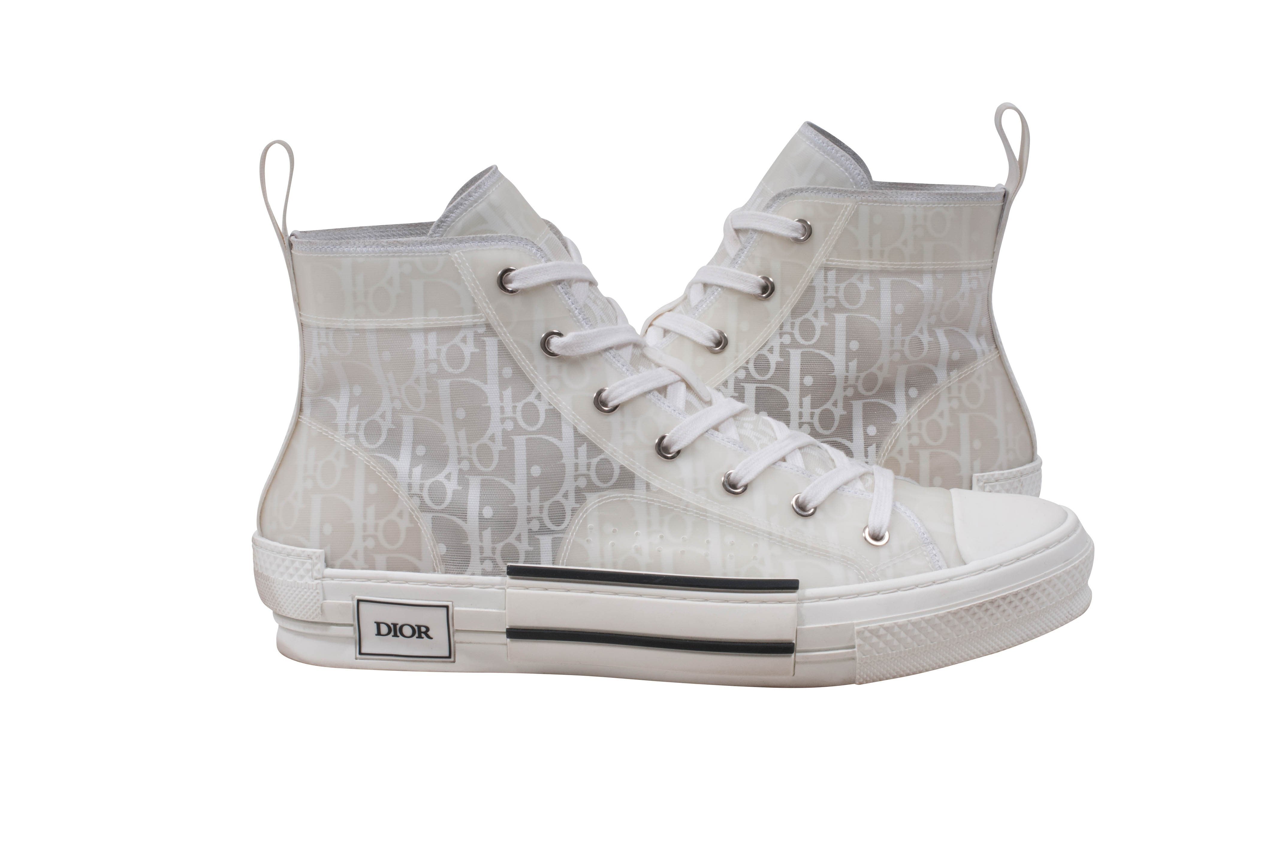 B23 White High Top Dior Oblique Sneaker – THE-ECHELON