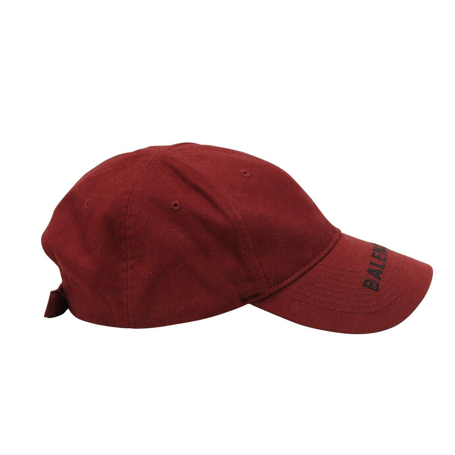 Baseball Cap Large 59 CM Burgundy Red Black Logo Adjustable Hat BALENCIAGA 