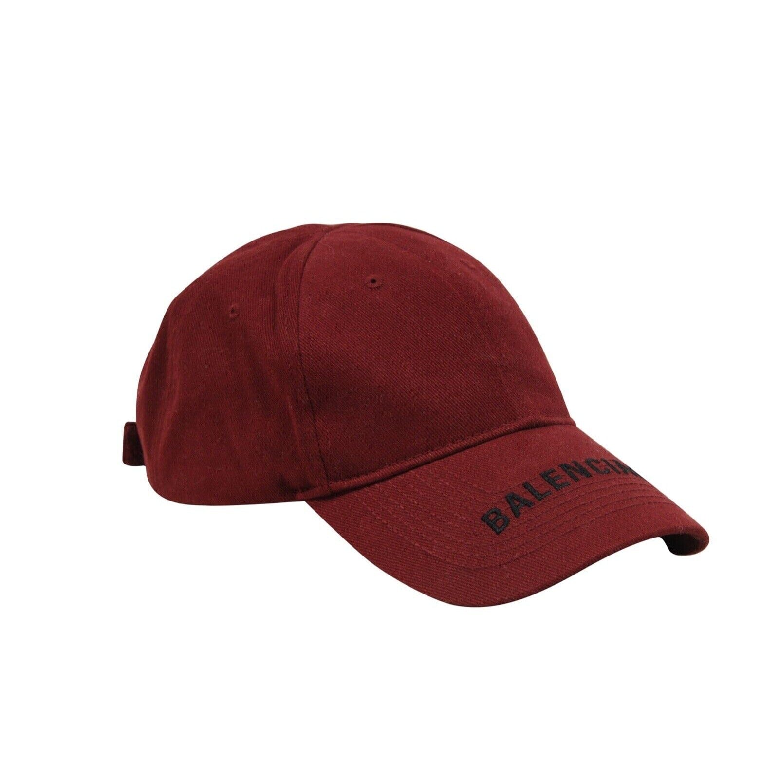 BALENCIAGA バーガンディ 赤キャップ Balenciaga Mens Baseball Cap Large 59 CM Burgundy Red Black Logo