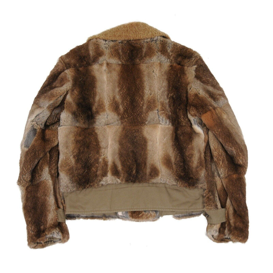 Biker Jacket Large Brown 100% Rabbit Fur FW10 Bondage Coat DRIES VAN NOTEN 