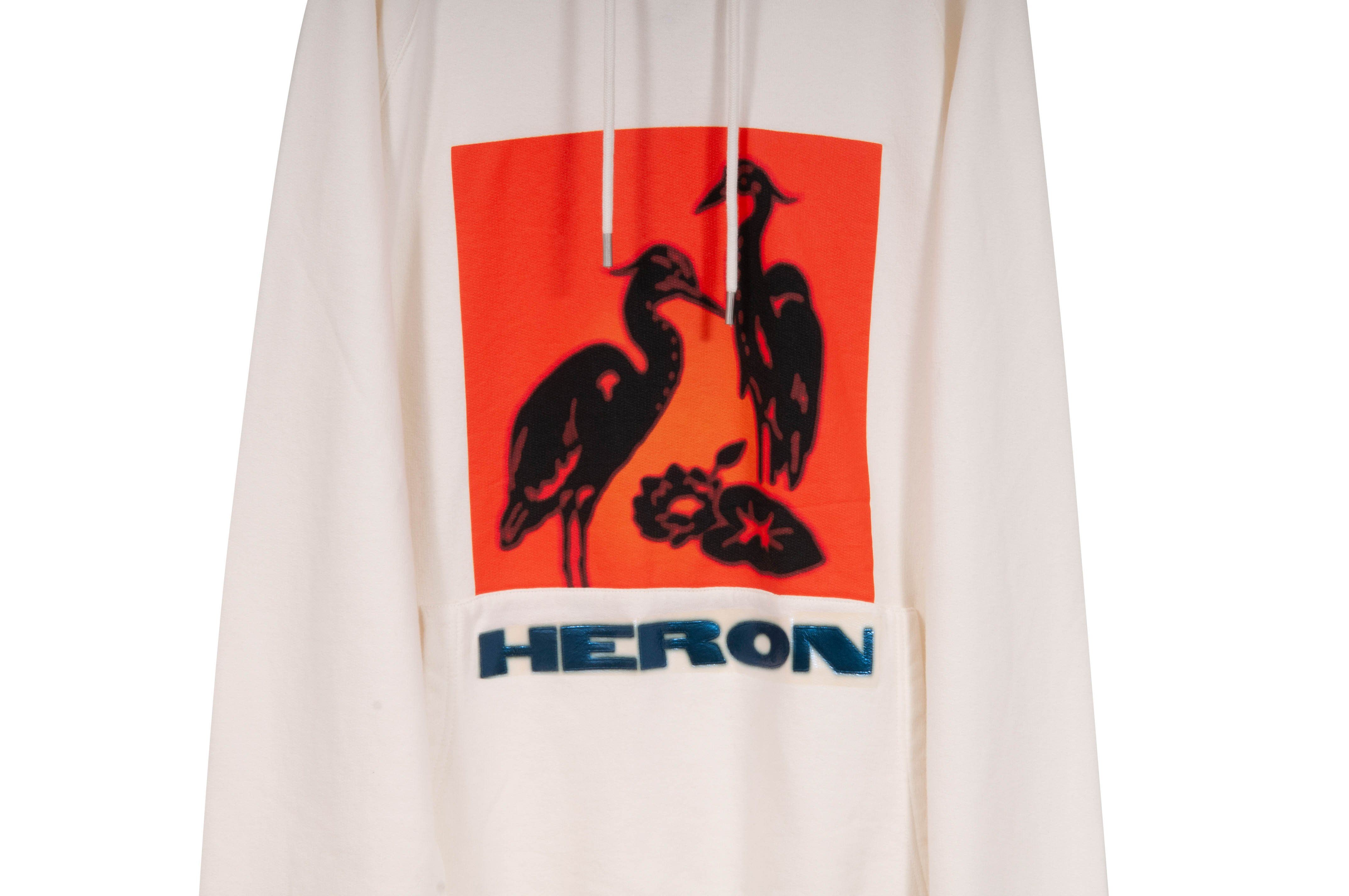 Bird Print Hoodie Cream THE ECHELON