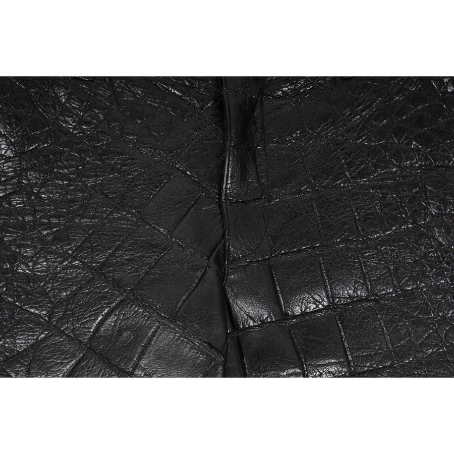 Black Alligator Leather Shorts Vereda 