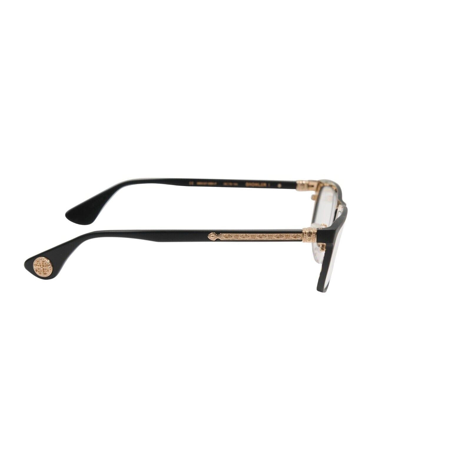 Chrome Hearts Black Gold Plated Growler I Rectangle Eyeglasses