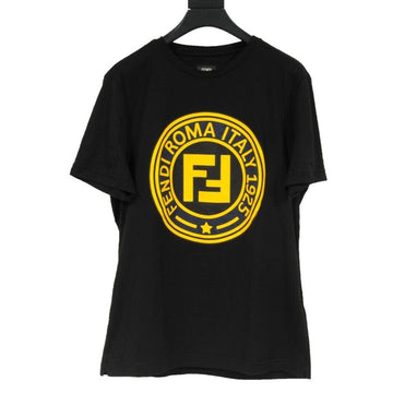 Black Gold Raised FF Circle Logo T Shirt Fendi 