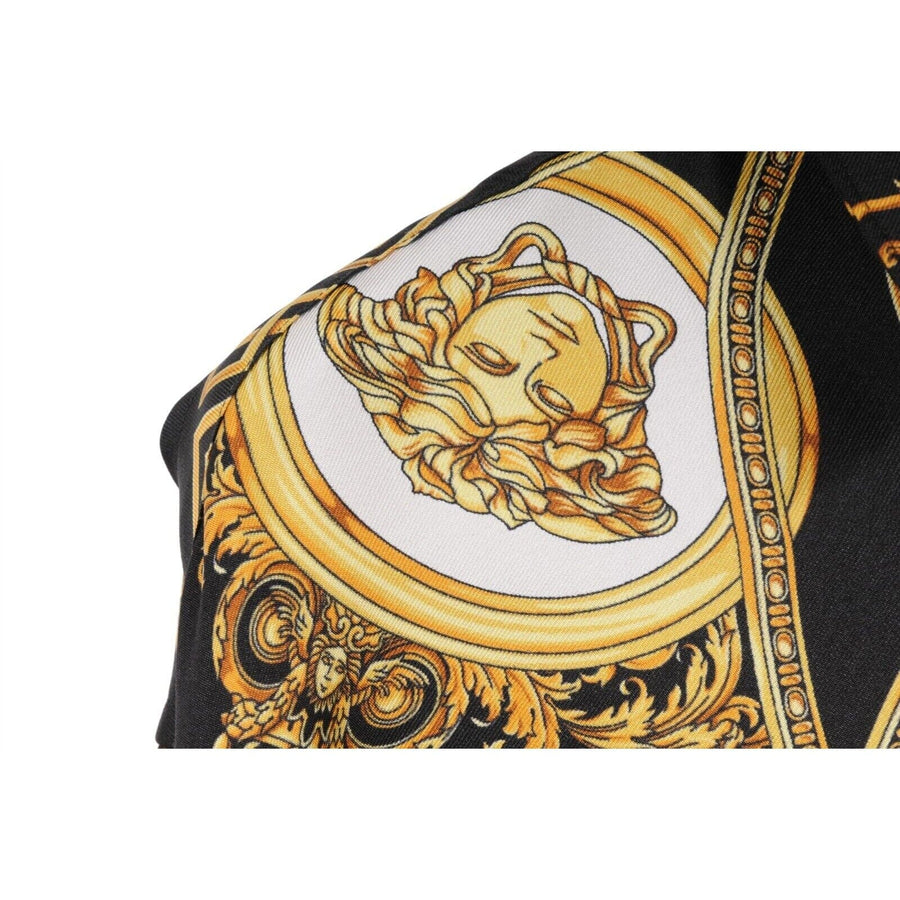 Black Gold Silk Baroque La Coupe Des Dieux Button Down Shirt Versace 
